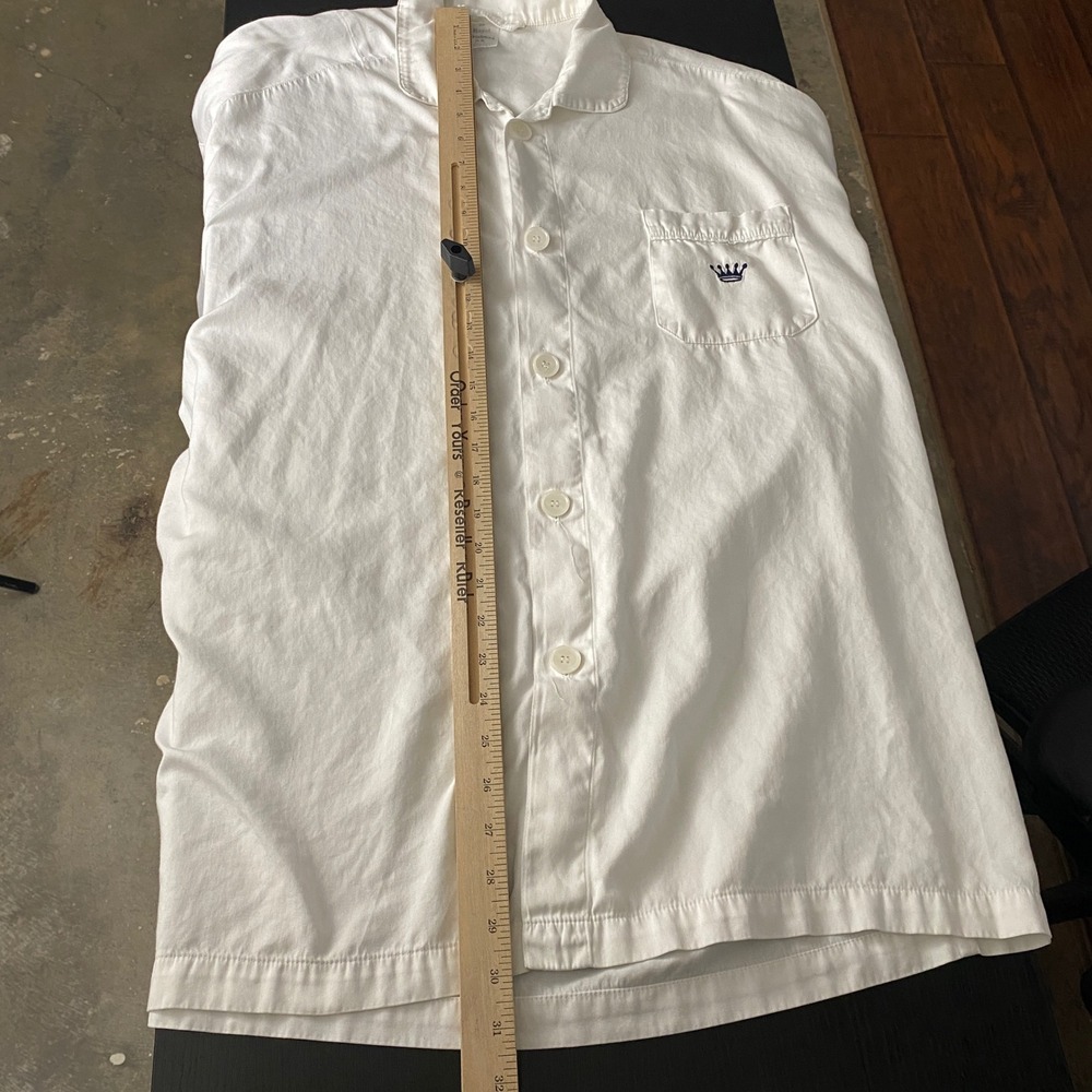 Royal Highnies XL White Original Lounge Top 100% Pima Cotton Pajama Shirt USA - Picture 6 of 12